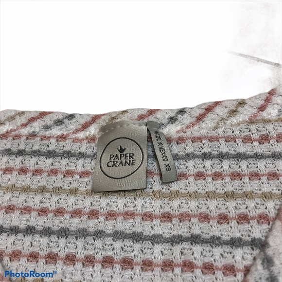 Paper Crane Waffle Knit Tie Front Top XS - Picture 3 of 3